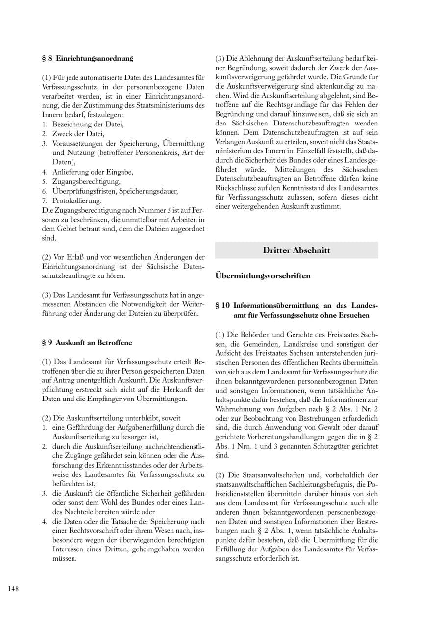 Seite 148 des Verfassungsschutzbericht 2000 Sachsen