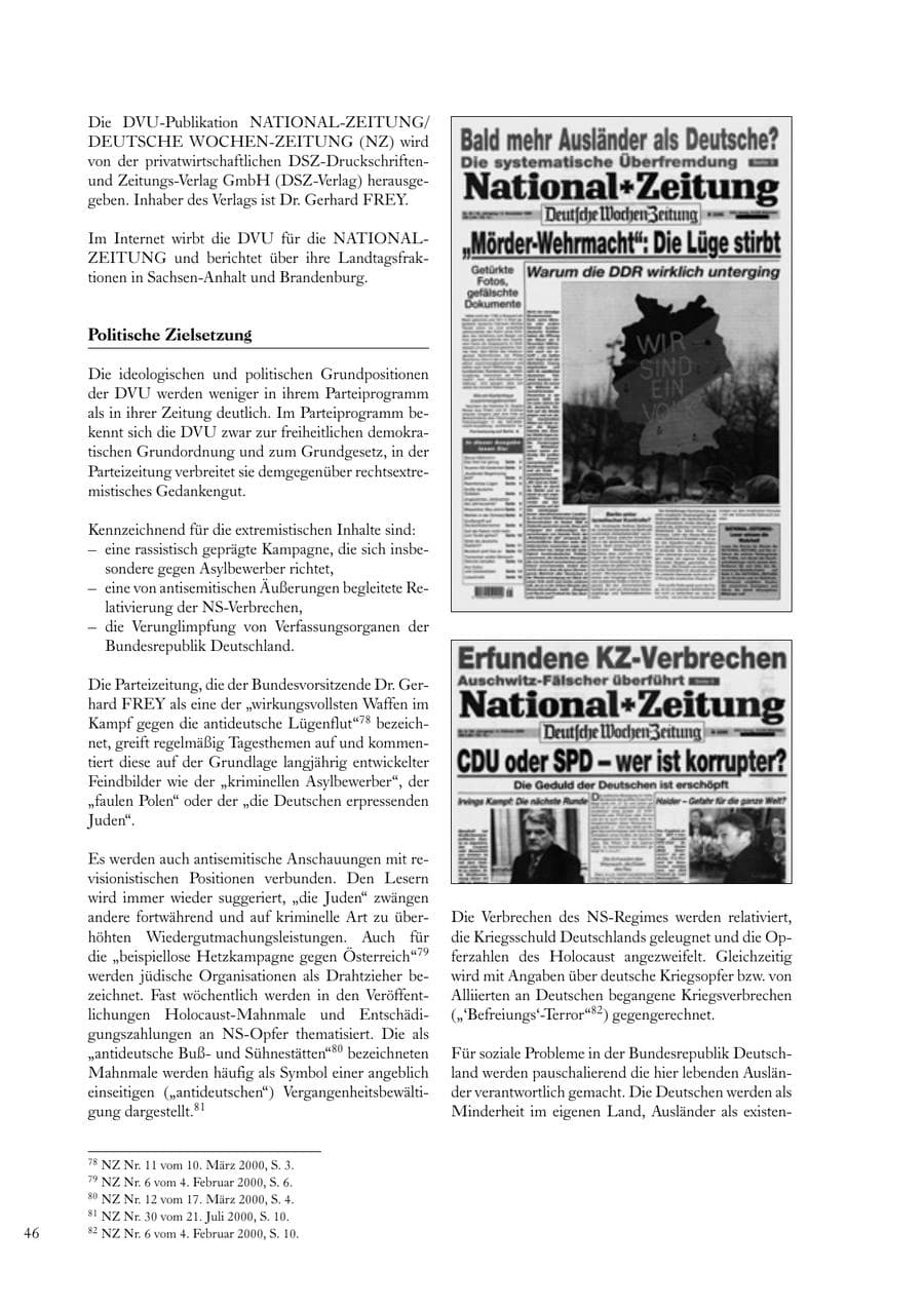Seite 46 des Verfassungsschutzbericht 2000 Sachsen