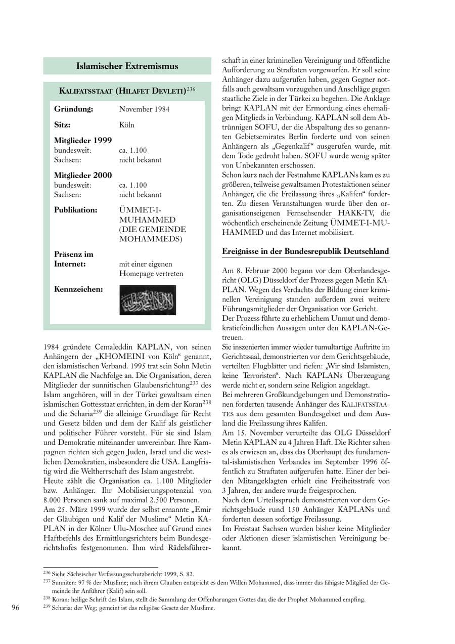 Seite 96 des Verfassungsschutzbericht 2000 Sachsen