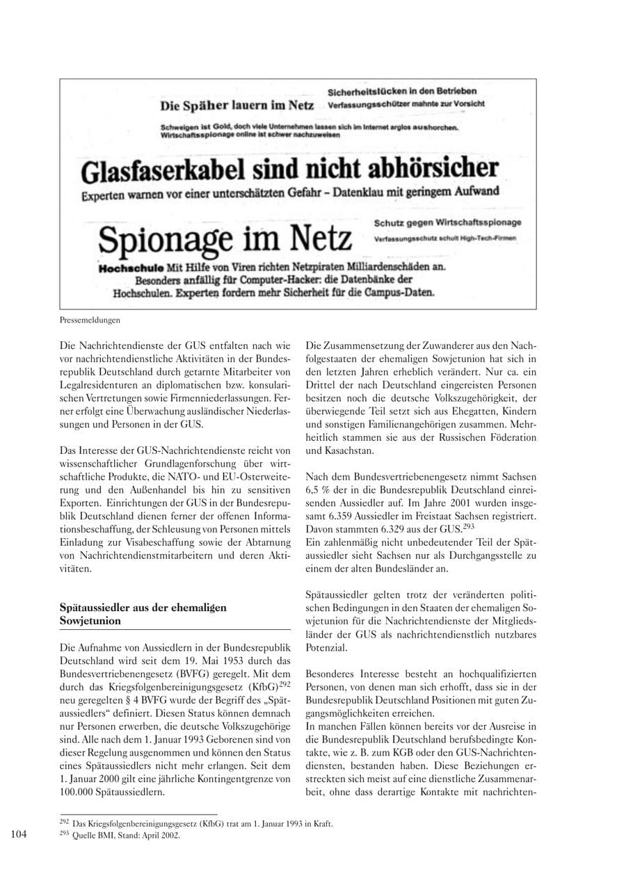Seite 106 des Verfassungsschutzbericht 2002 Sachsen