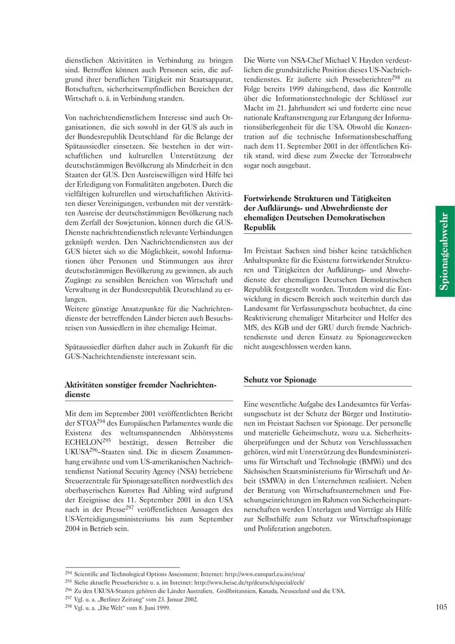 Seite 107 des Verfassungsschutzbericht 2002 Sachsen