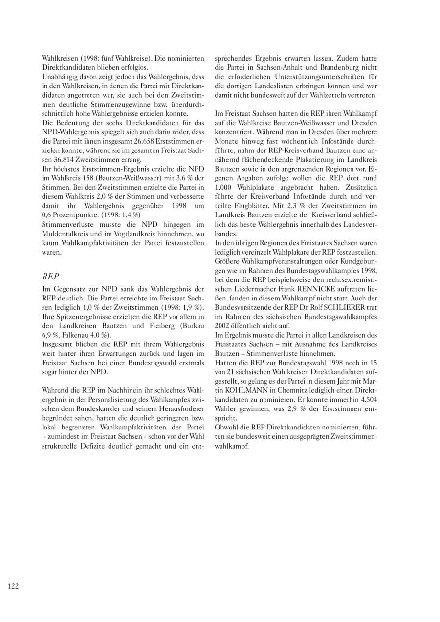 Seite 124 des Verfassungsschutzbericht 2002 Sachsen