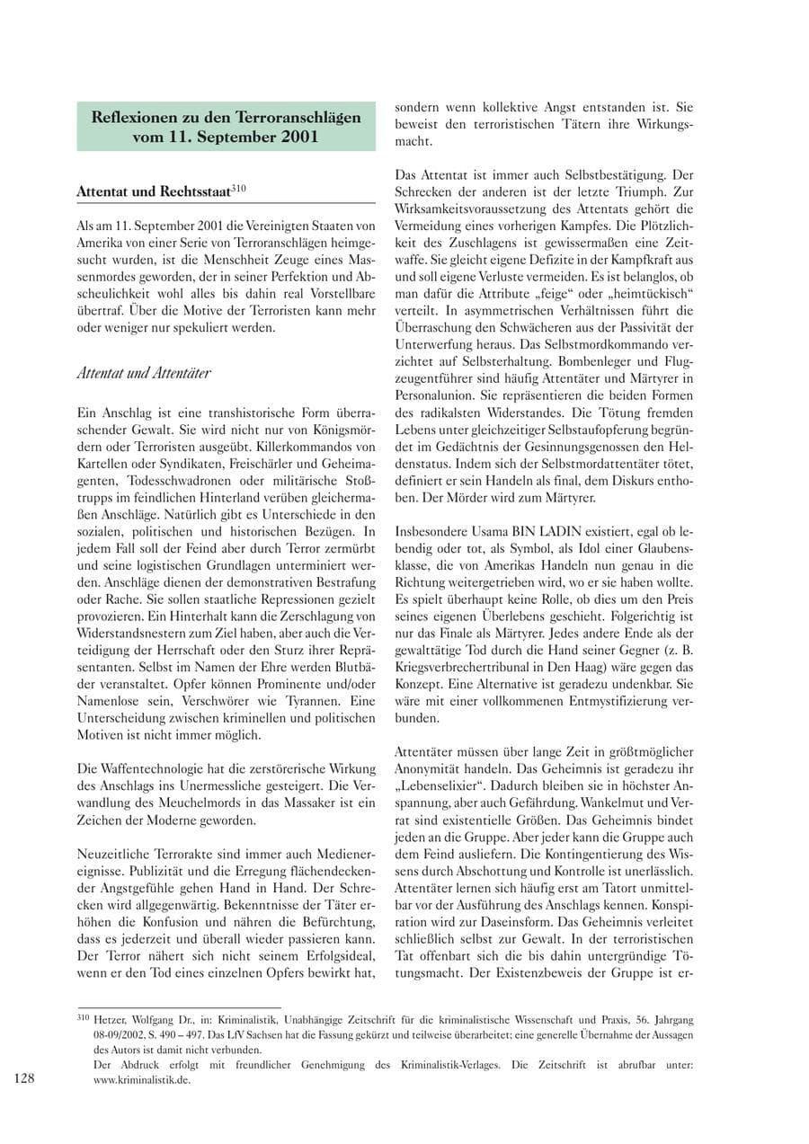 Seite 130 des Verfassungsschutzbericht 2002 Sachsen
