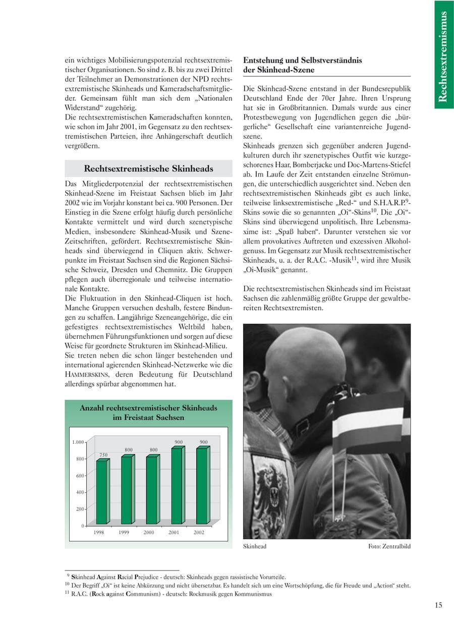 Seite 17 des Verfassungsschutzbericht 2002 Sachsen