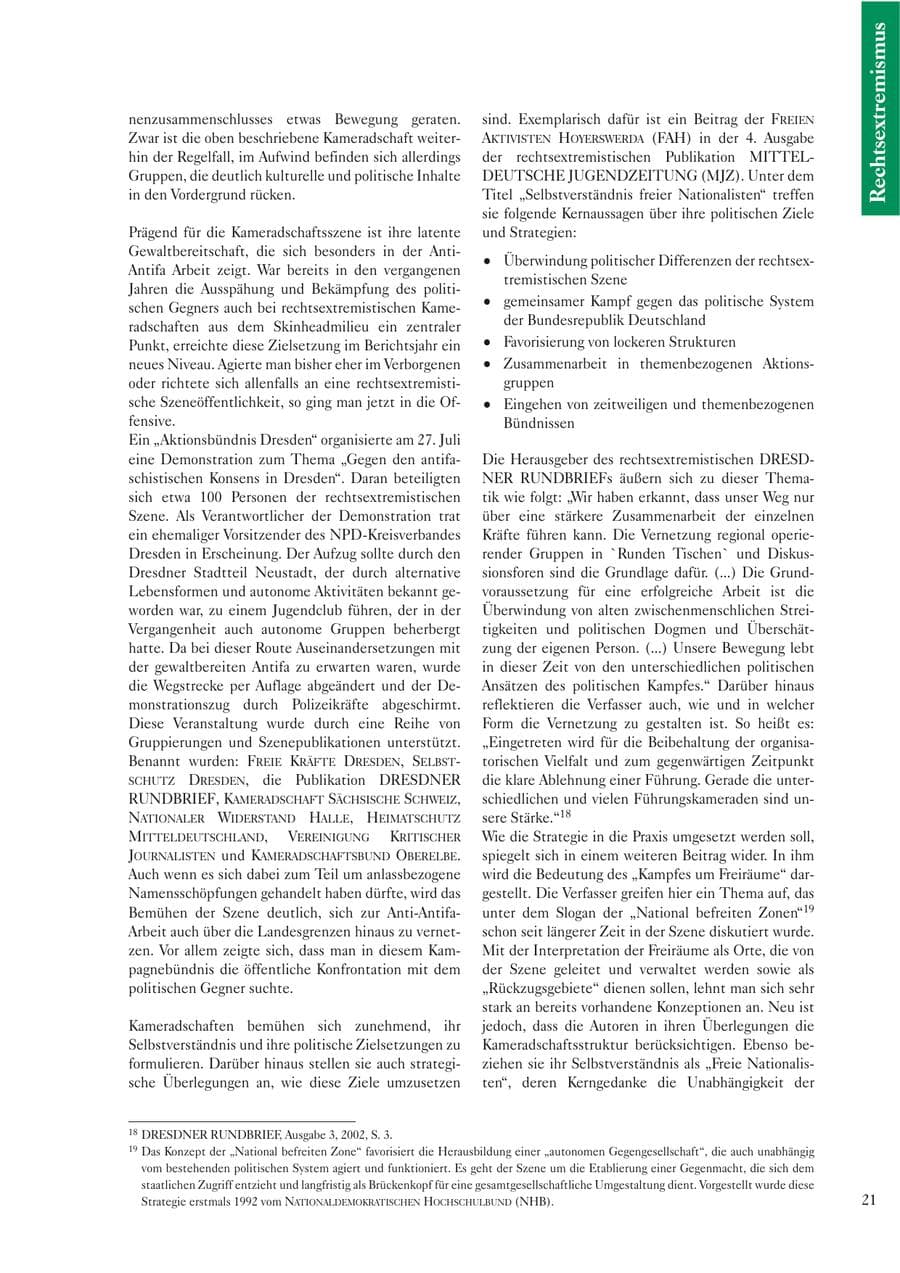 Seite 23 des Verfassungsschutzbericht 2002 Sachsen