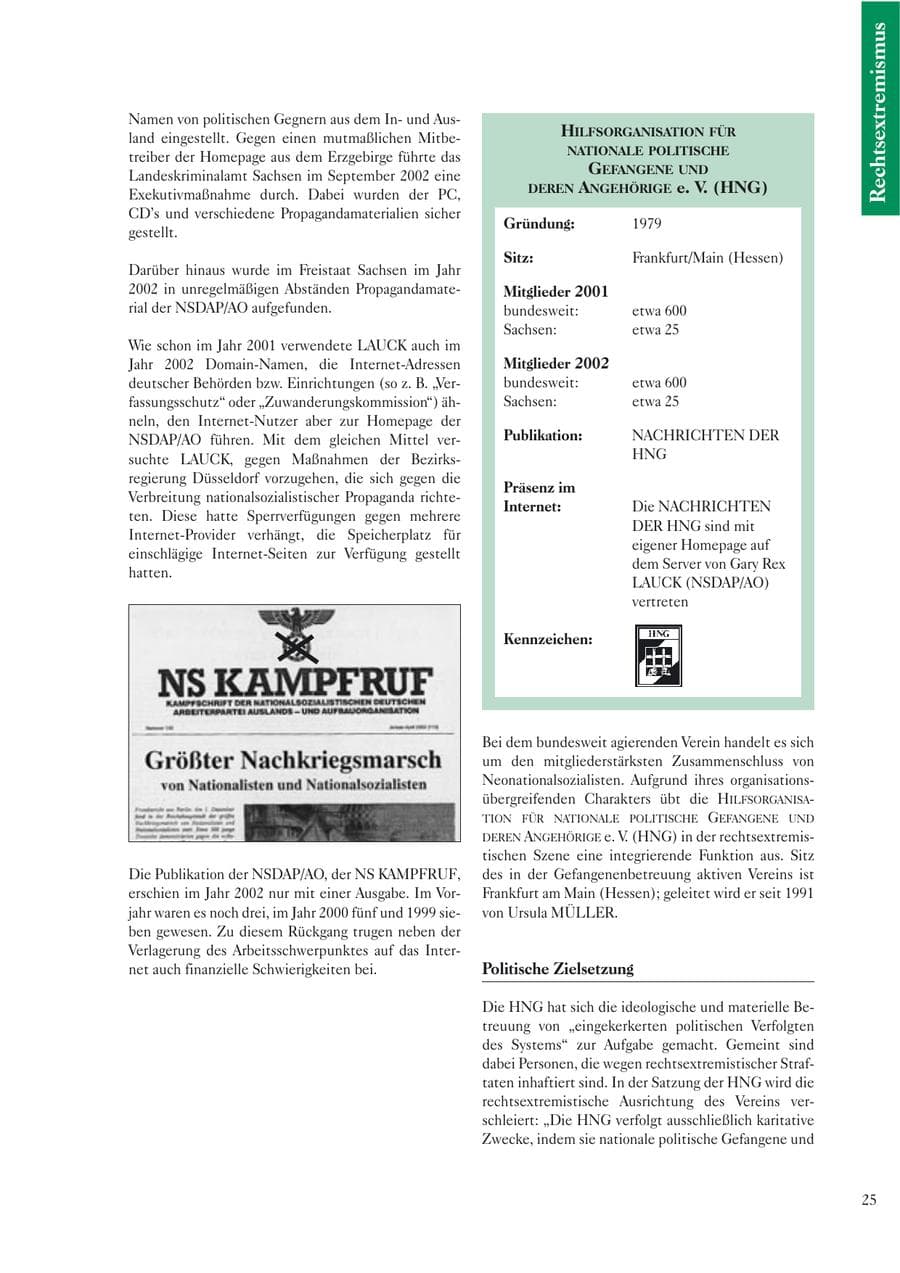 Seite 27 des Verfassungsschutzbericht 2002 Sachsen