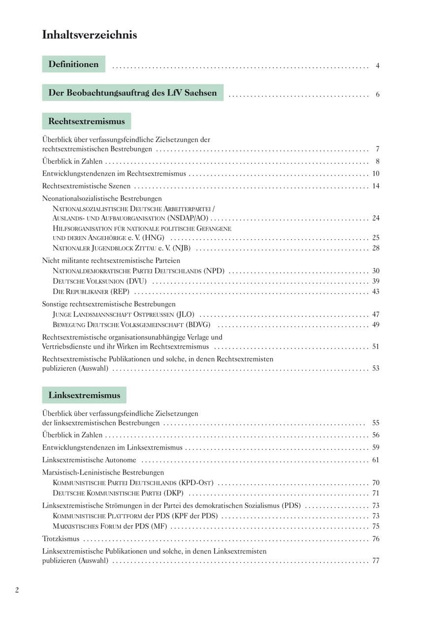 Seite 4 des Verfassungsschutzbericht 2002 Sachsen