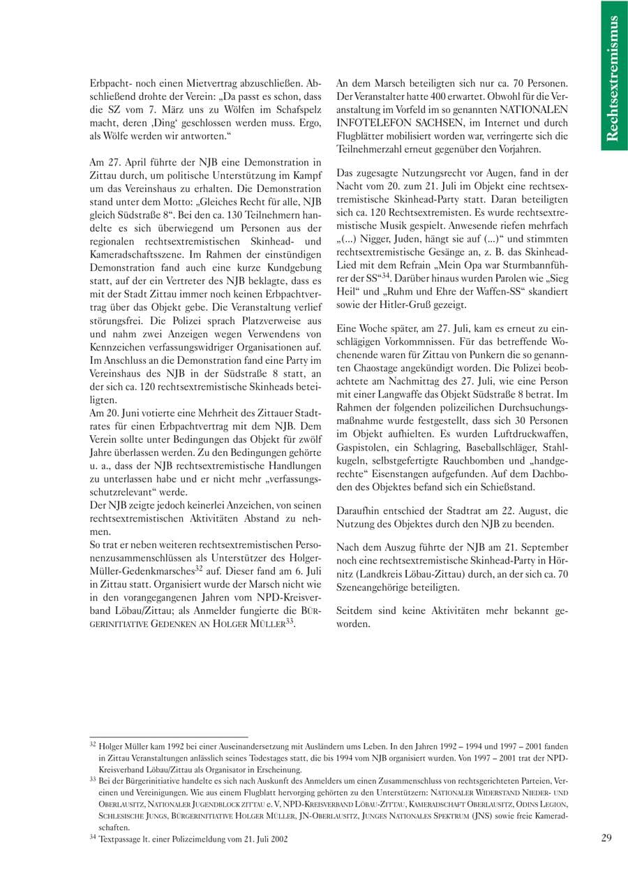 Seite 31 des Verfassungsschutzbericht 2002 Sachsen