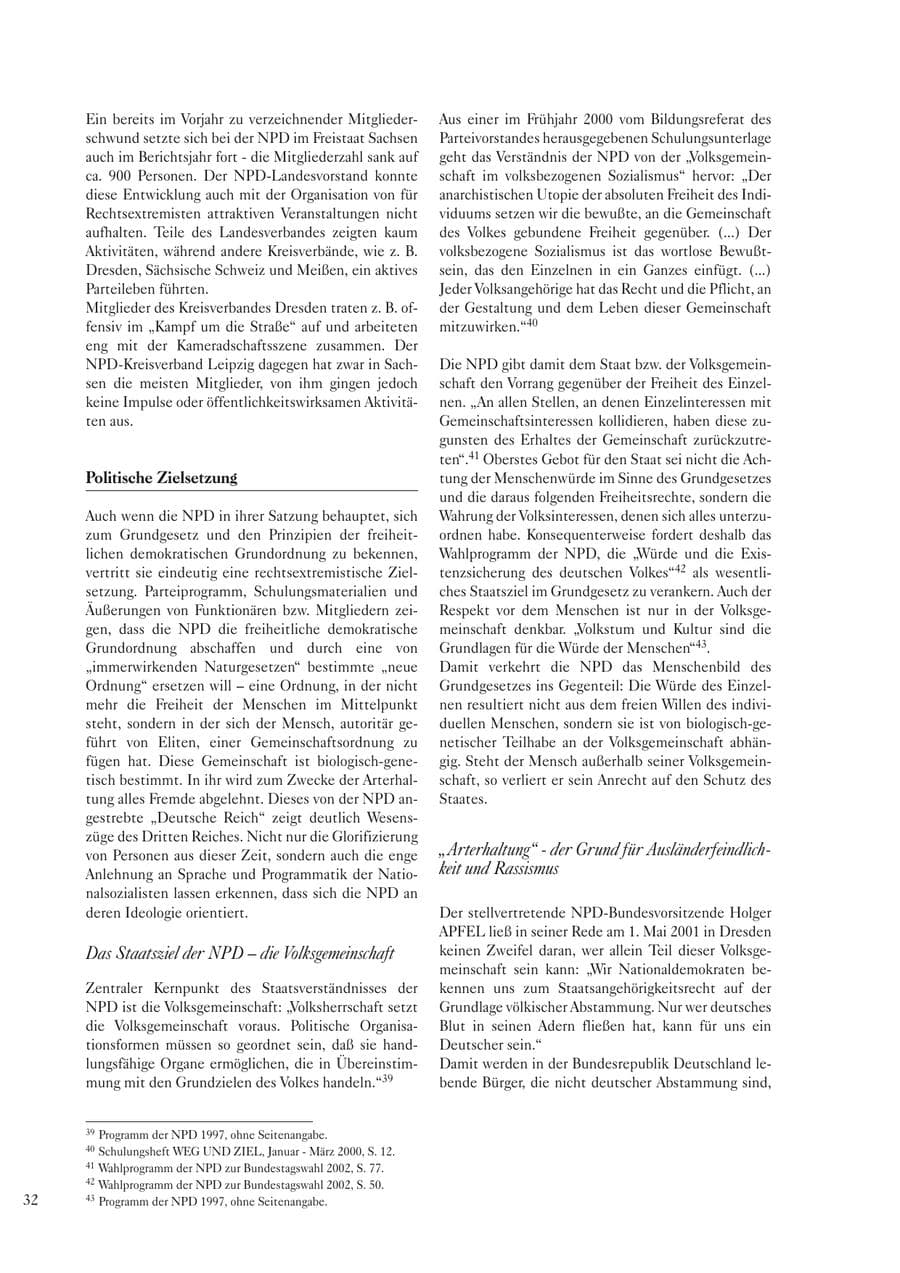 Seite 34 des Verfassungsschutzbericht 2002 Sachsen