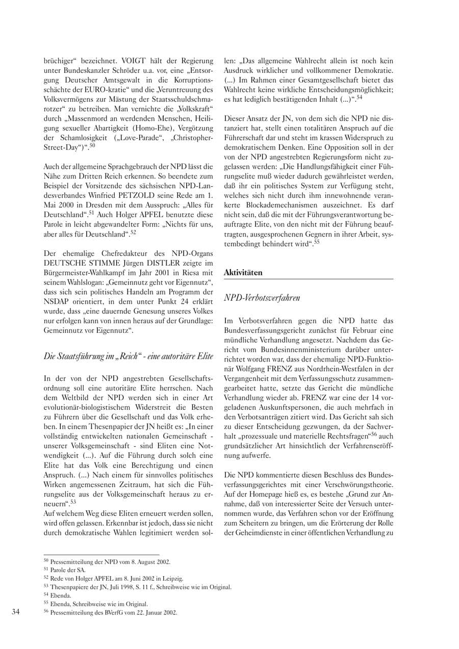 Seite 36 des Verfassungsschutzbericht 2002 Sachsen