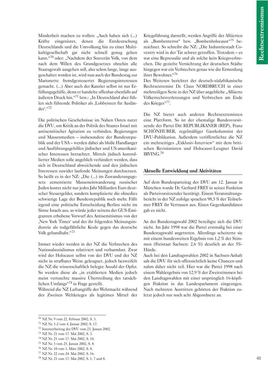 Seite 43 des Verfassungsschutzbericht 2002 Sachsen