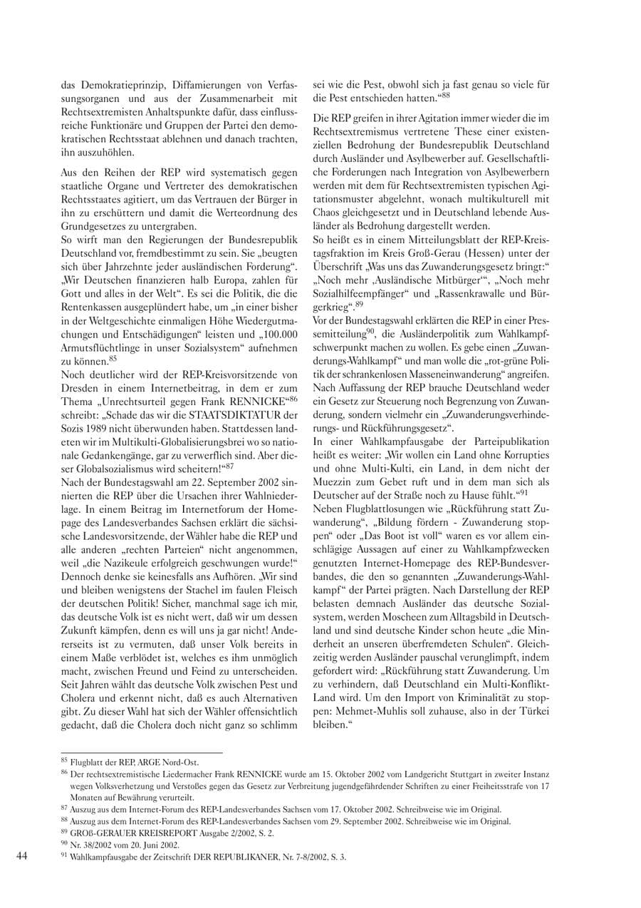 Seite 46 des Verfassungsschutzbericht 2002 Sachsen