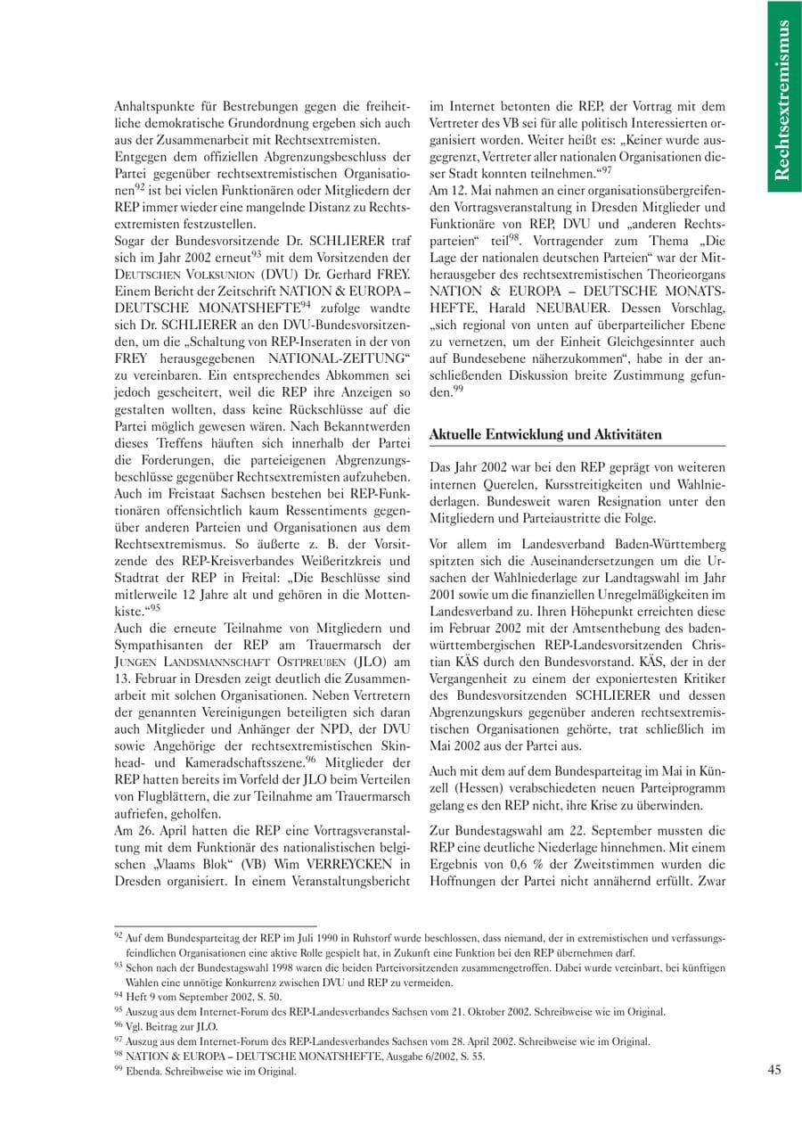 Seite 47 des Verfassungsschutzbericht 2002 Sachsen