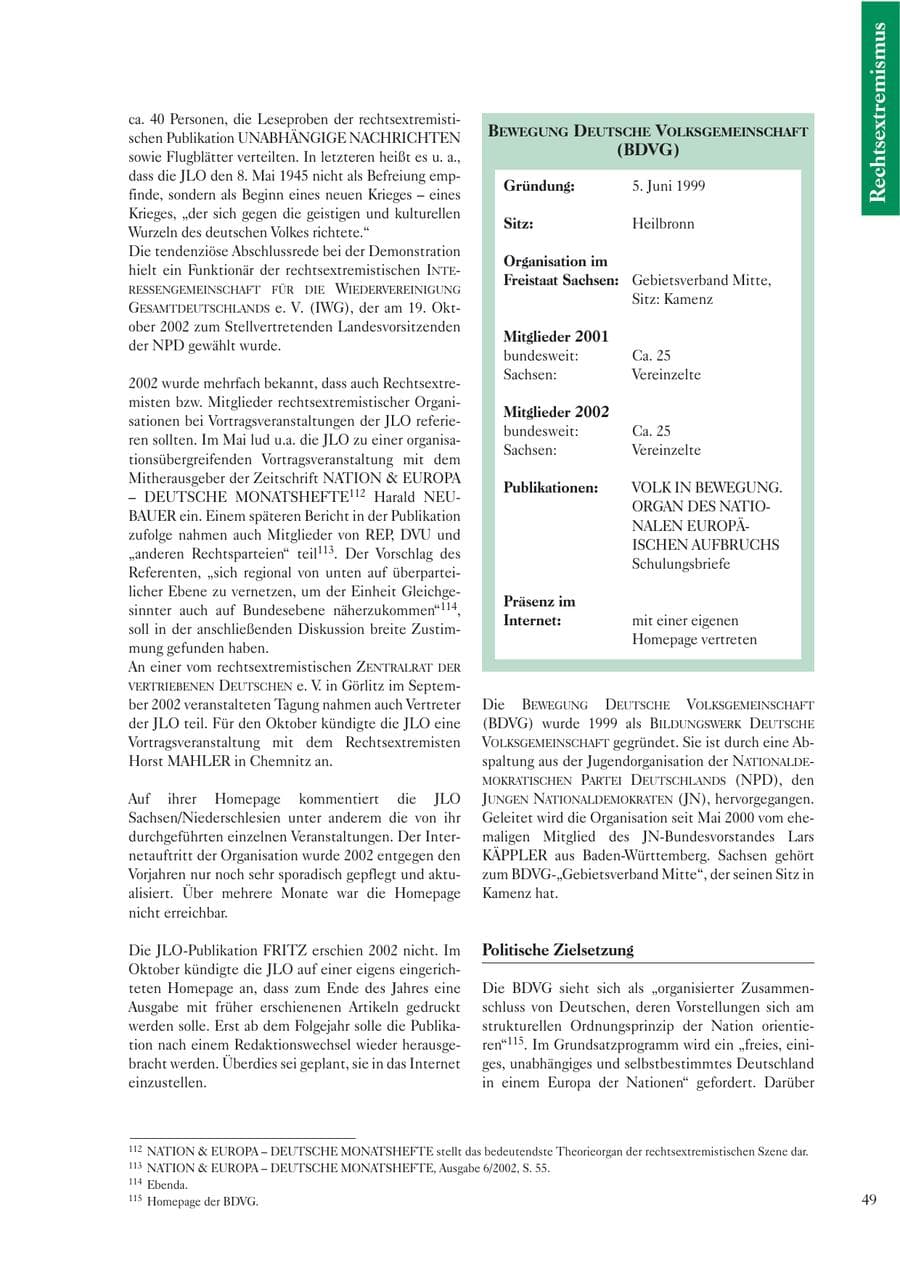 Seite 51 des Verfassungsschutzbericht 2002 Sachsen