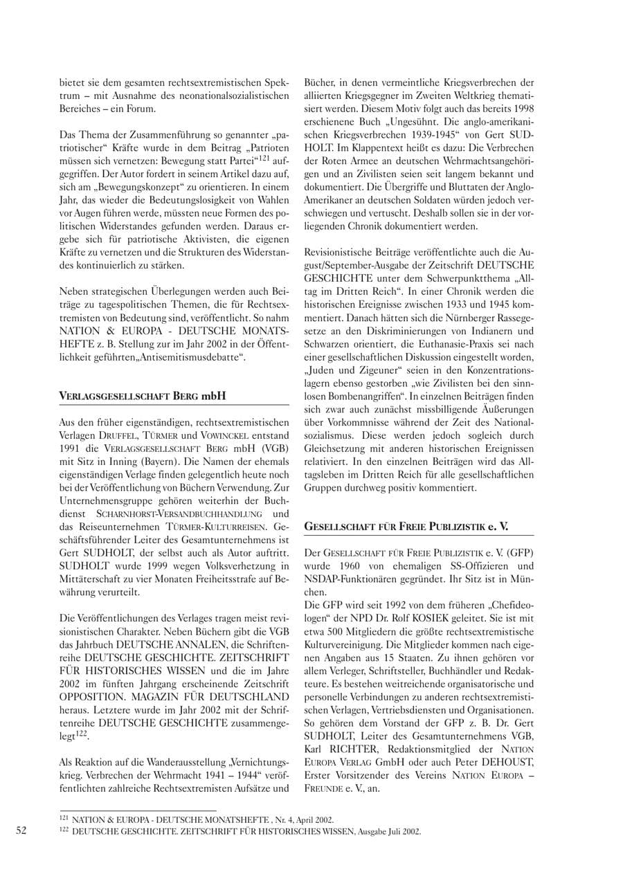 Seite 54 des Verfassungsschutzbericht 2002 Sachsen