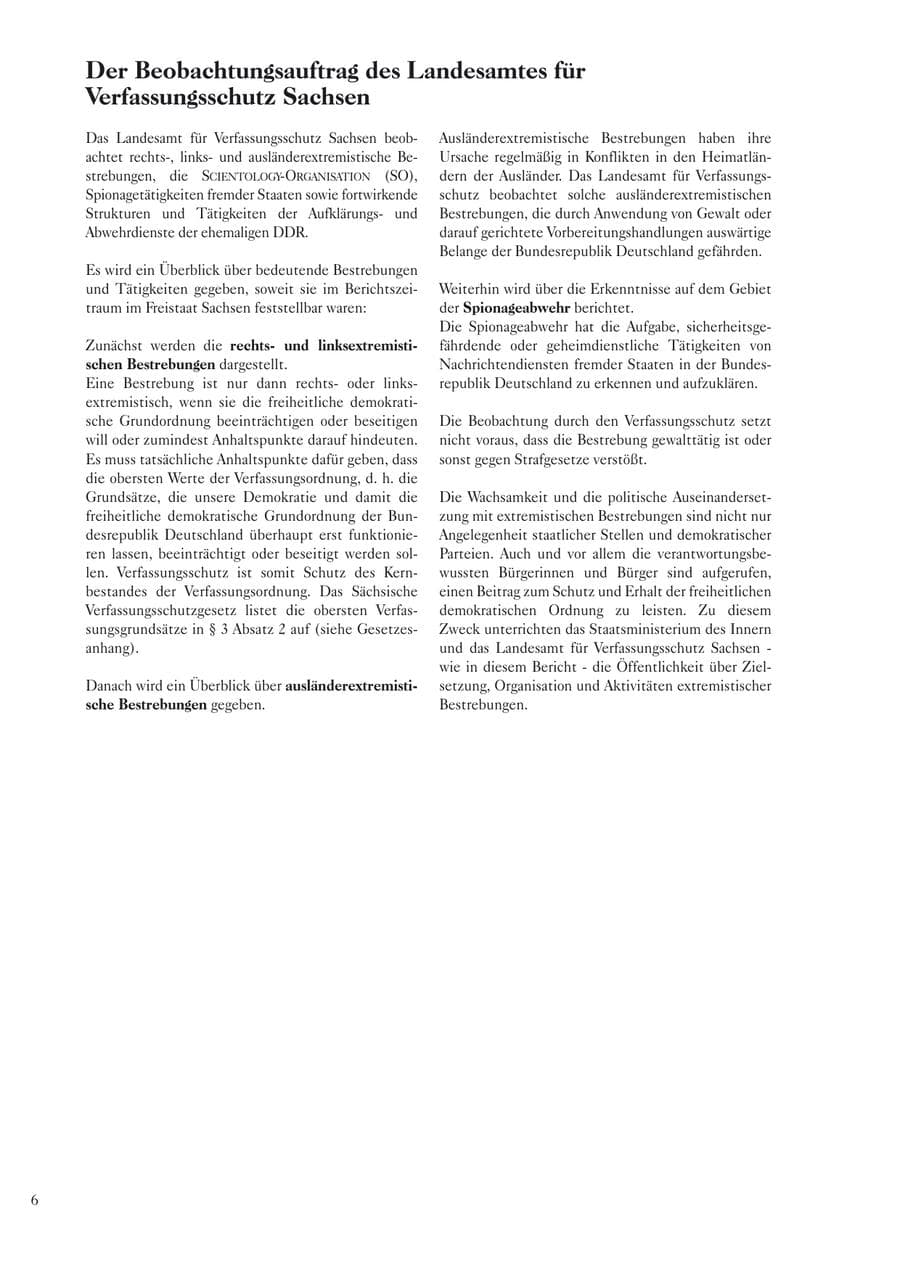Seite 8 des Verfassungsschutzbericht 2002 Sachsen