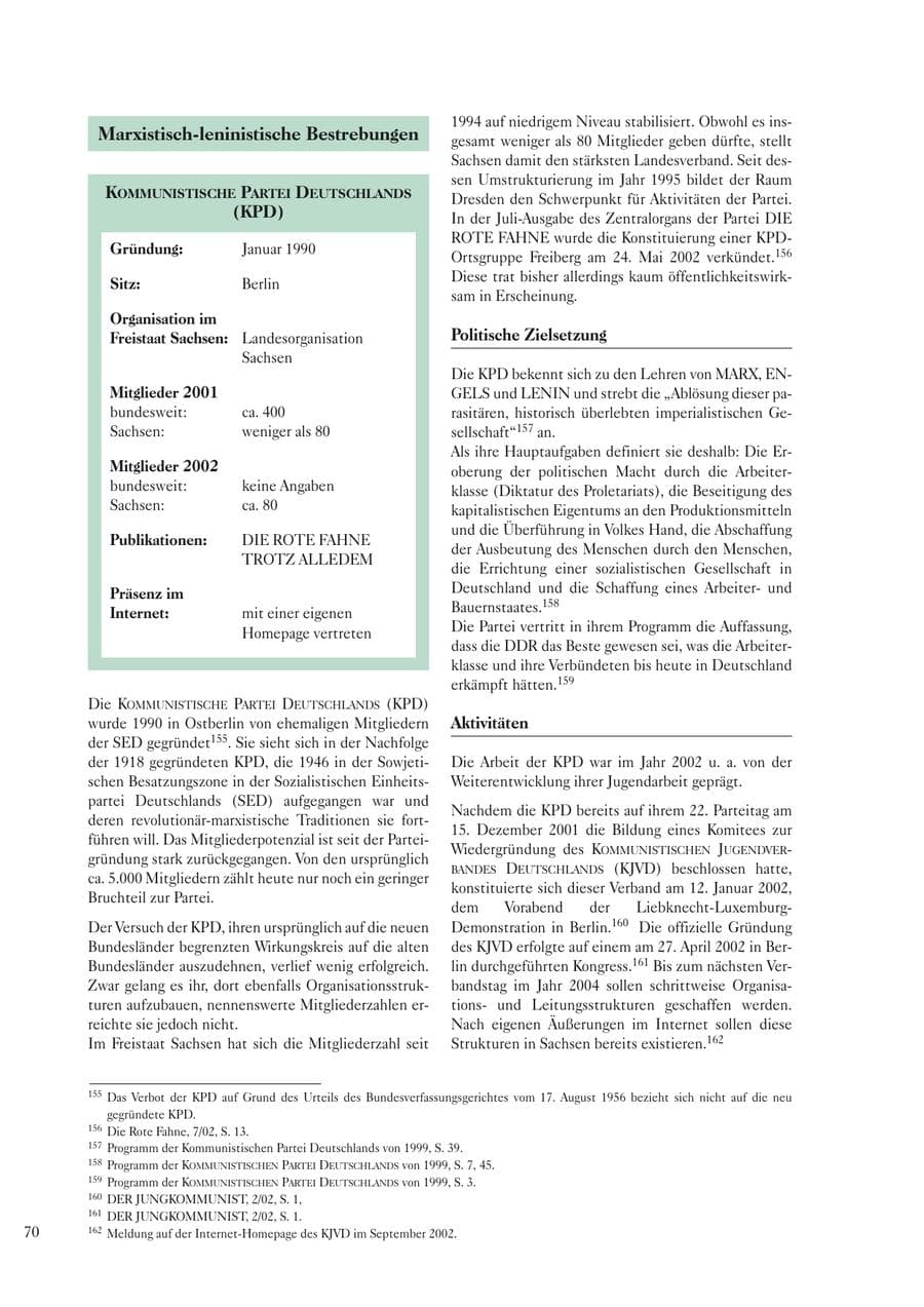 Seite 72 des Verfassungsschutzbericht 2002 Sachsen