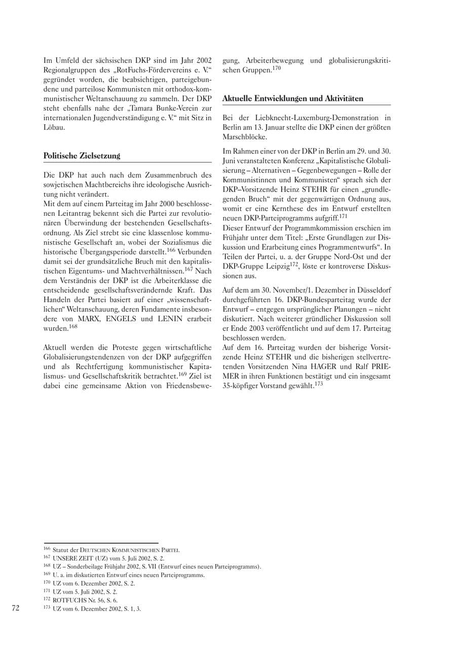 Seite 74 des Verfassungsschutzbericht 2002 Sachsen