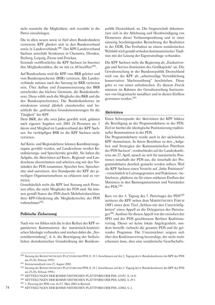 Seite 76 des Verfassungsschutzbericht 2002 Sachsen