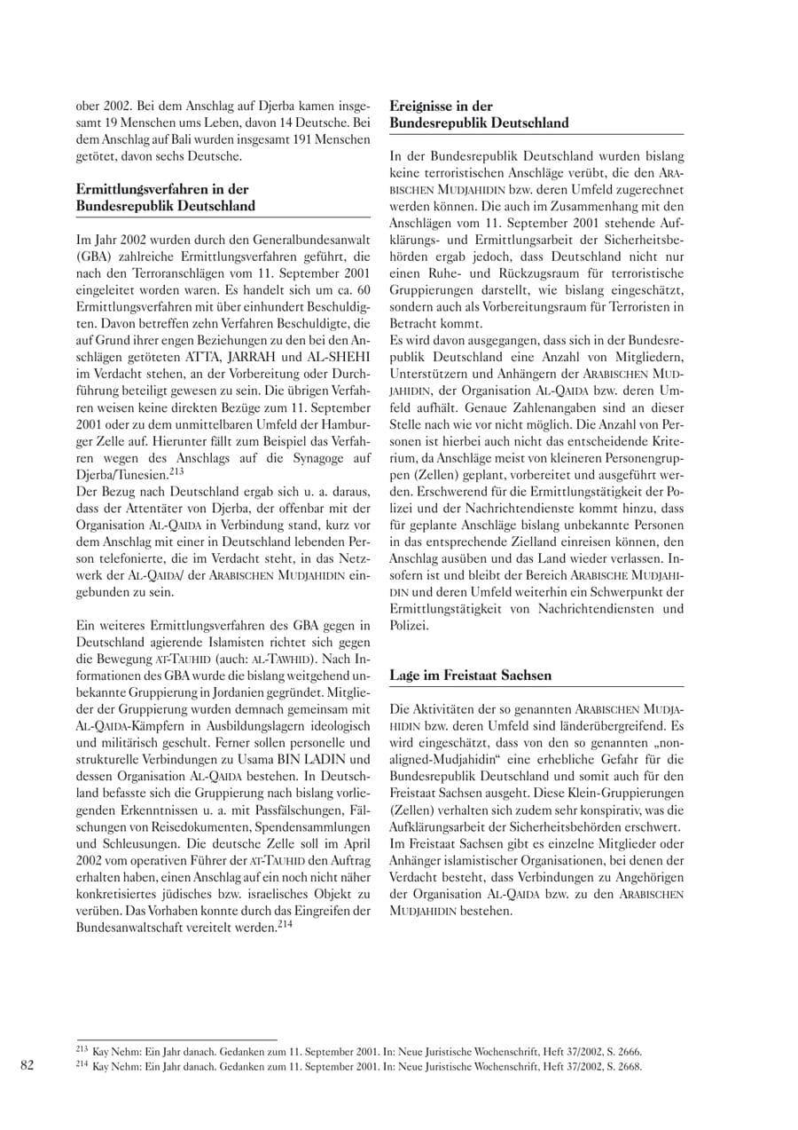 Seite 84 des Verfassungsschutzbericht 2002 Sachsen
