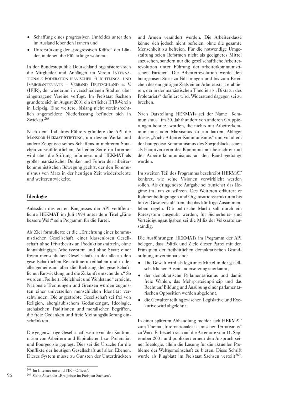 Seite 98 des Verfassungsschutzbericht 2002 Sachsen