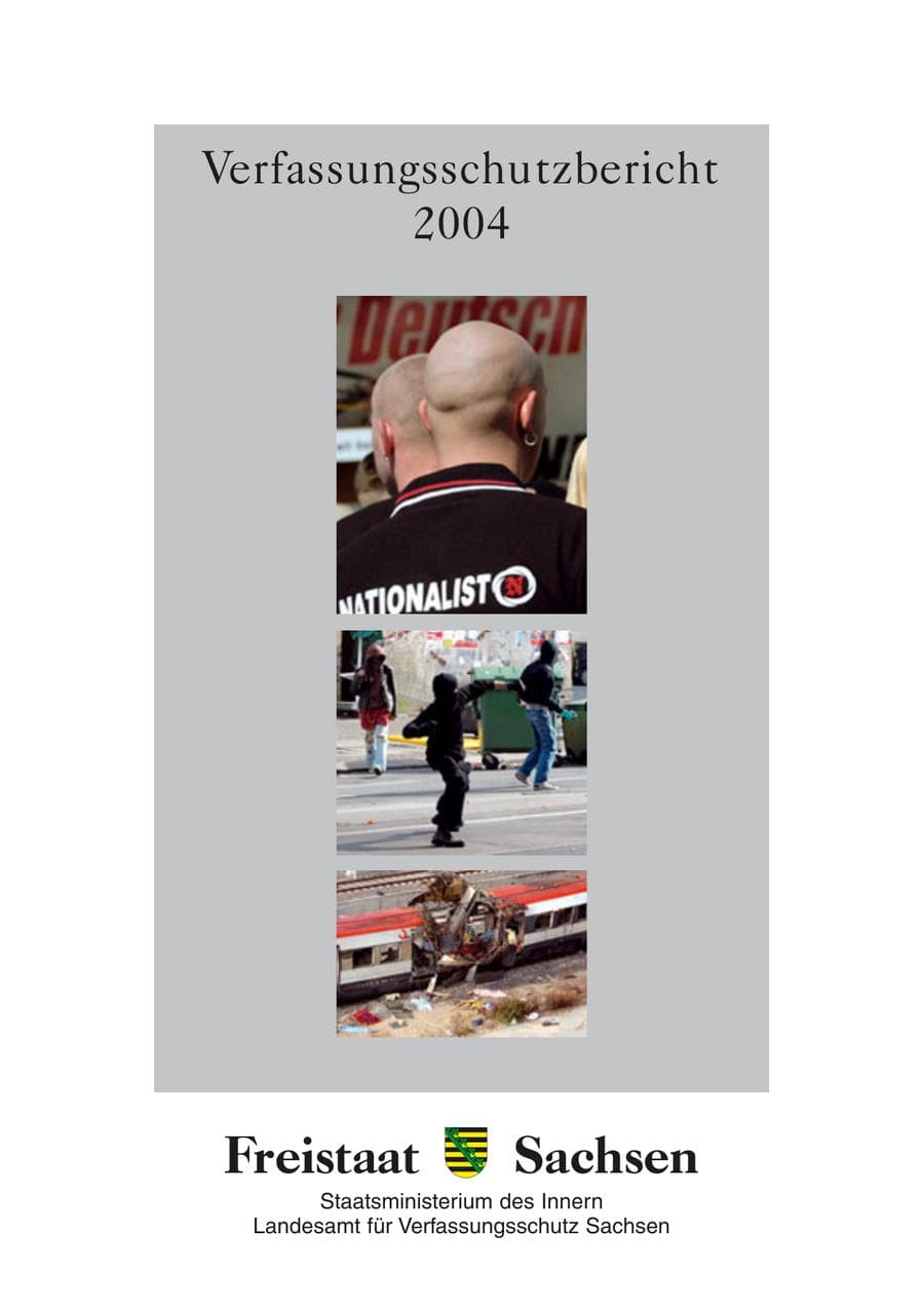Seite 1 des Verfassungsschutzbericht 2004 Sachsen
