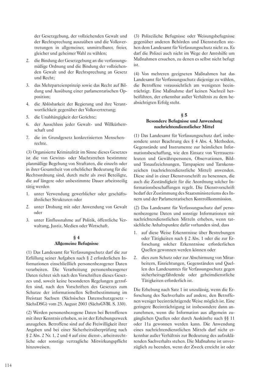 Seite 116 des Verfassungsschutzbericht 2004 Sachsen