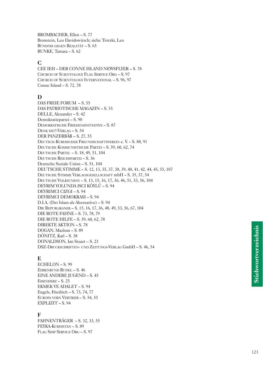 Seite 125 des Verfassungsschutzbericht 2004 Sachsen