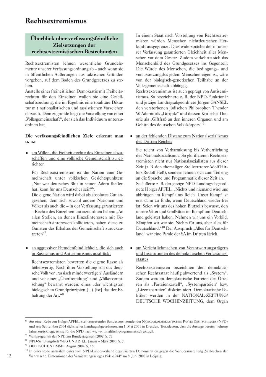 Seite 14 des Verfassungsschutzbericht 2004 Sachsen