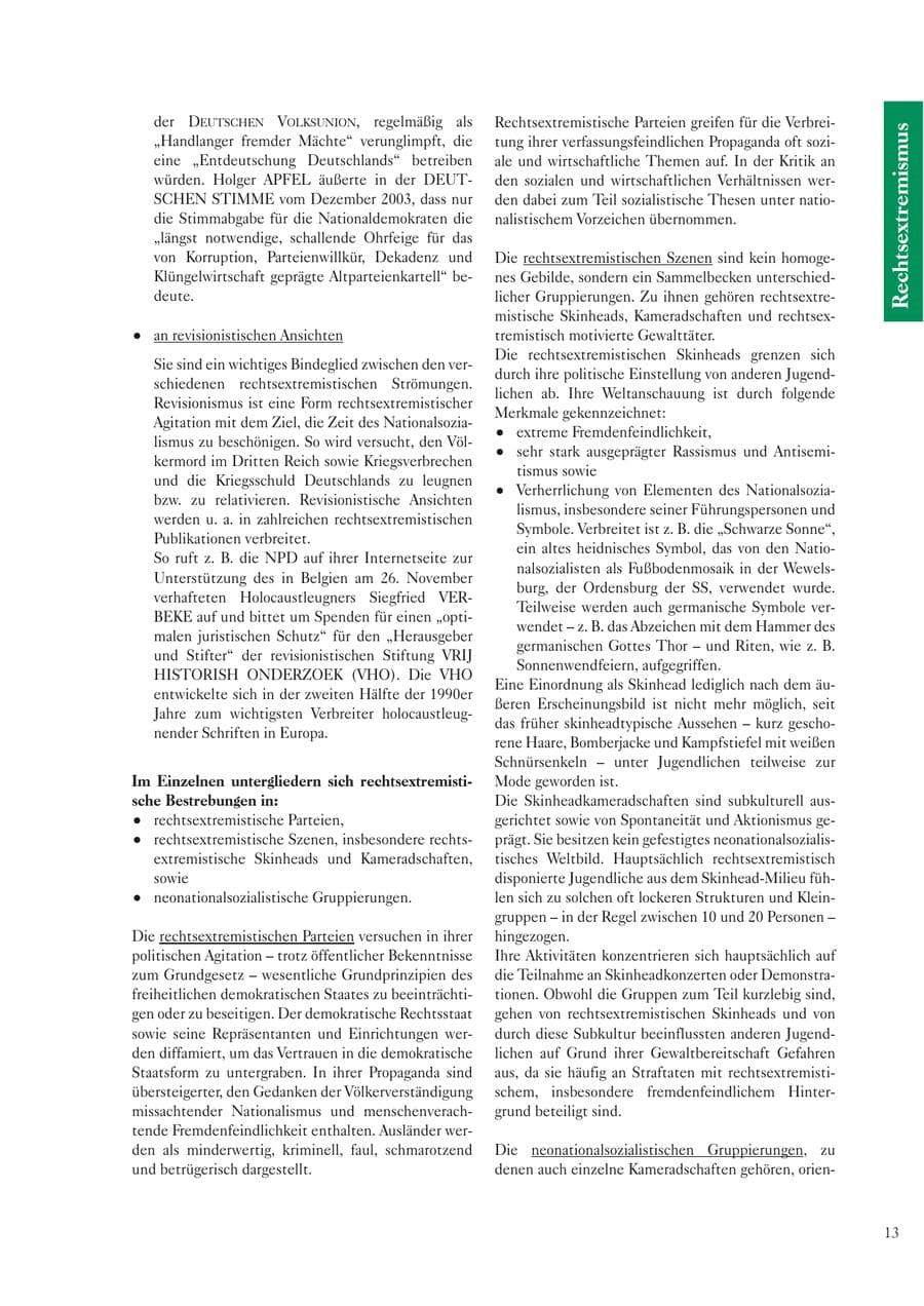 Seite 15 des Verfassungsschutzbericht 2004 Sachsen