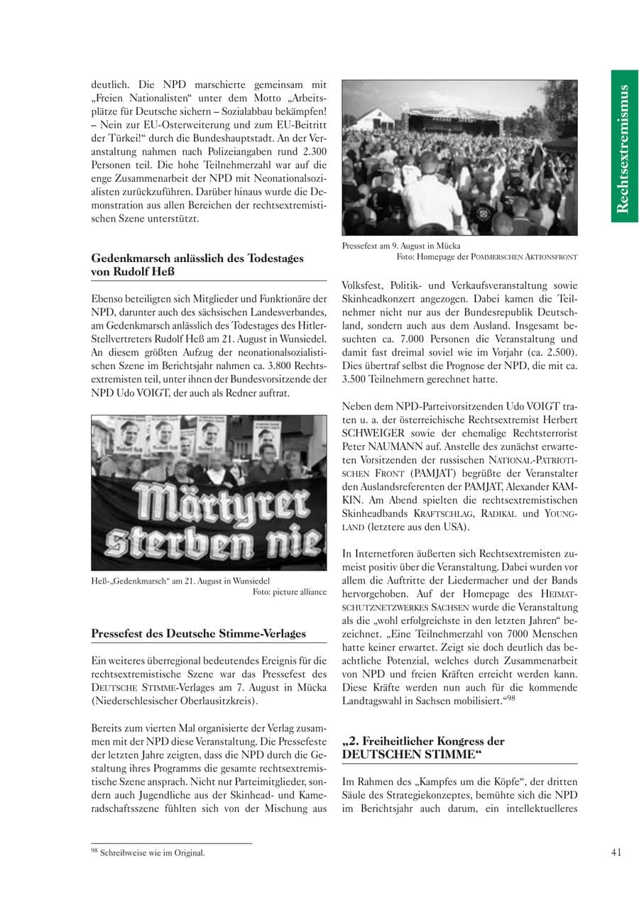 Seite 43 des Verfassungsschutzbericht 2004 Sachsen