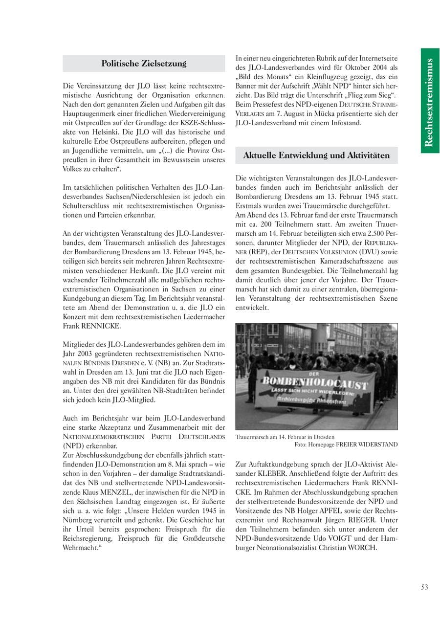 Seite 55 des Verfassungsschutzbericht 2004 Sachsen