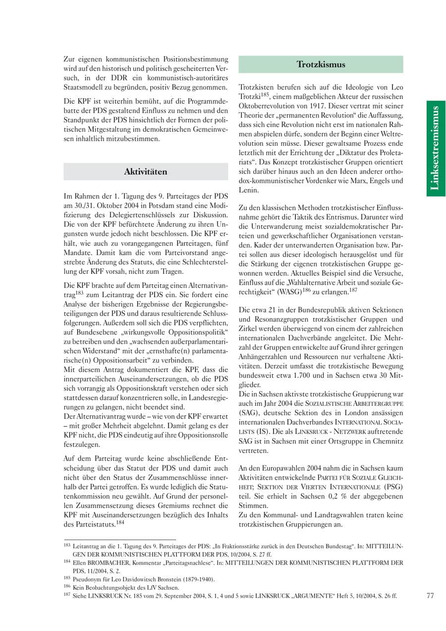 Seite 79 des Verfassungsschutzbericht 2004 Sachsen