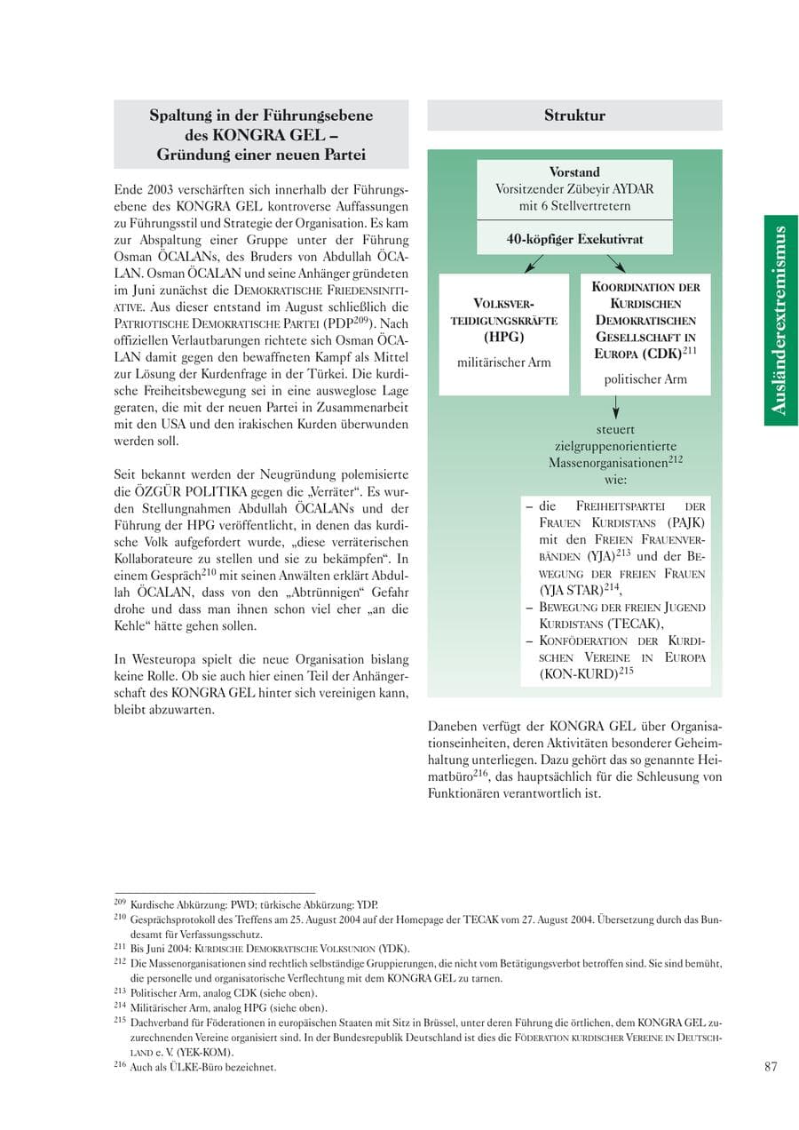 Seite 89 des Verfassungsschutzbericht 2004 Sachsen