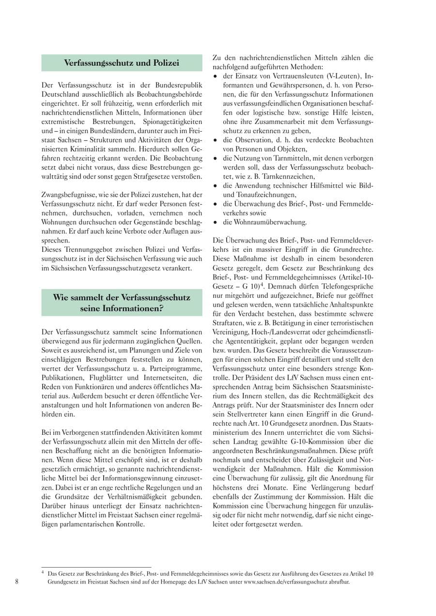 Seite 10 des Verfassungsschutzbericht 2004 Sachsen