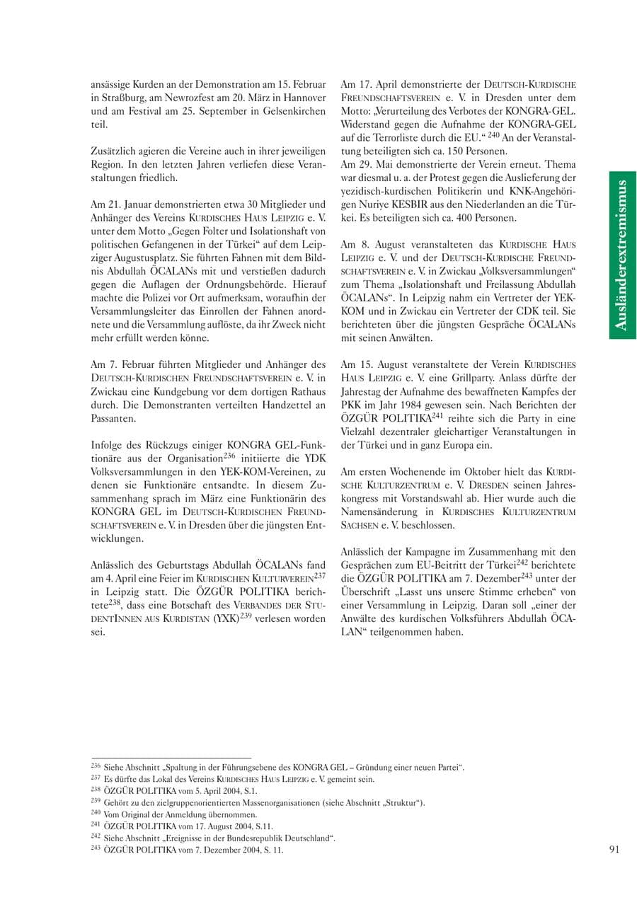 Seite 93 des Verfassungsschutzbericht 2004 Sachsen