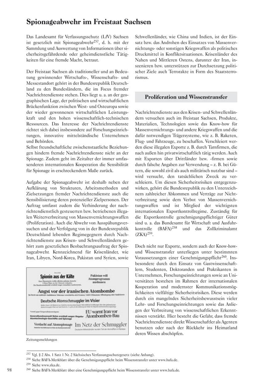 Seite 100 des Verfassungsschutzbericht 2004 Sachsen