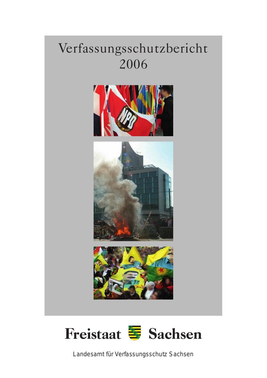 Seite 1 des Verfassungsschutzbericht 2006 Sachsen