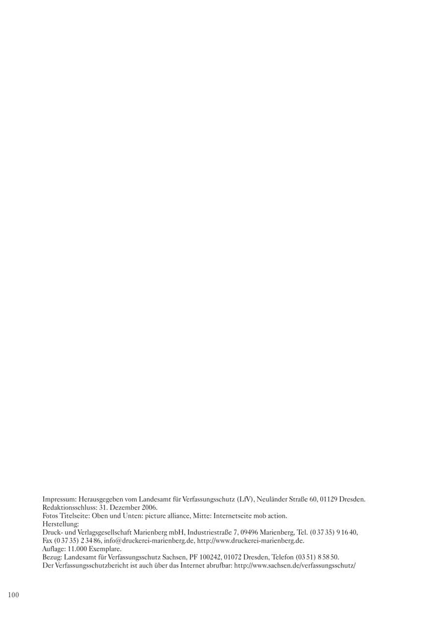 Seite 102 des Verfassungsschutzbericht 2006 Sachsen