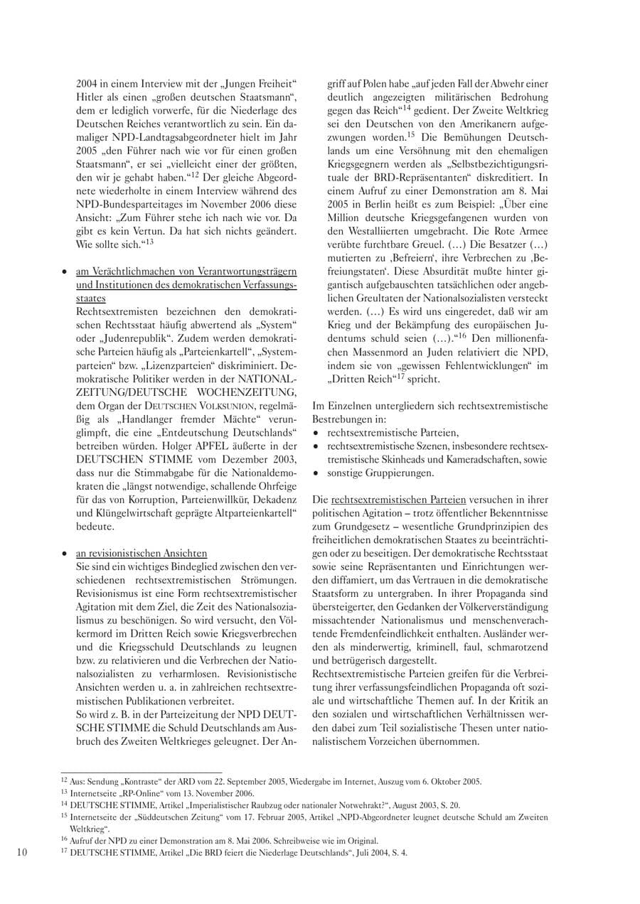 Seite 12 des Verfassungsschutzbericht 2006 Sachsen