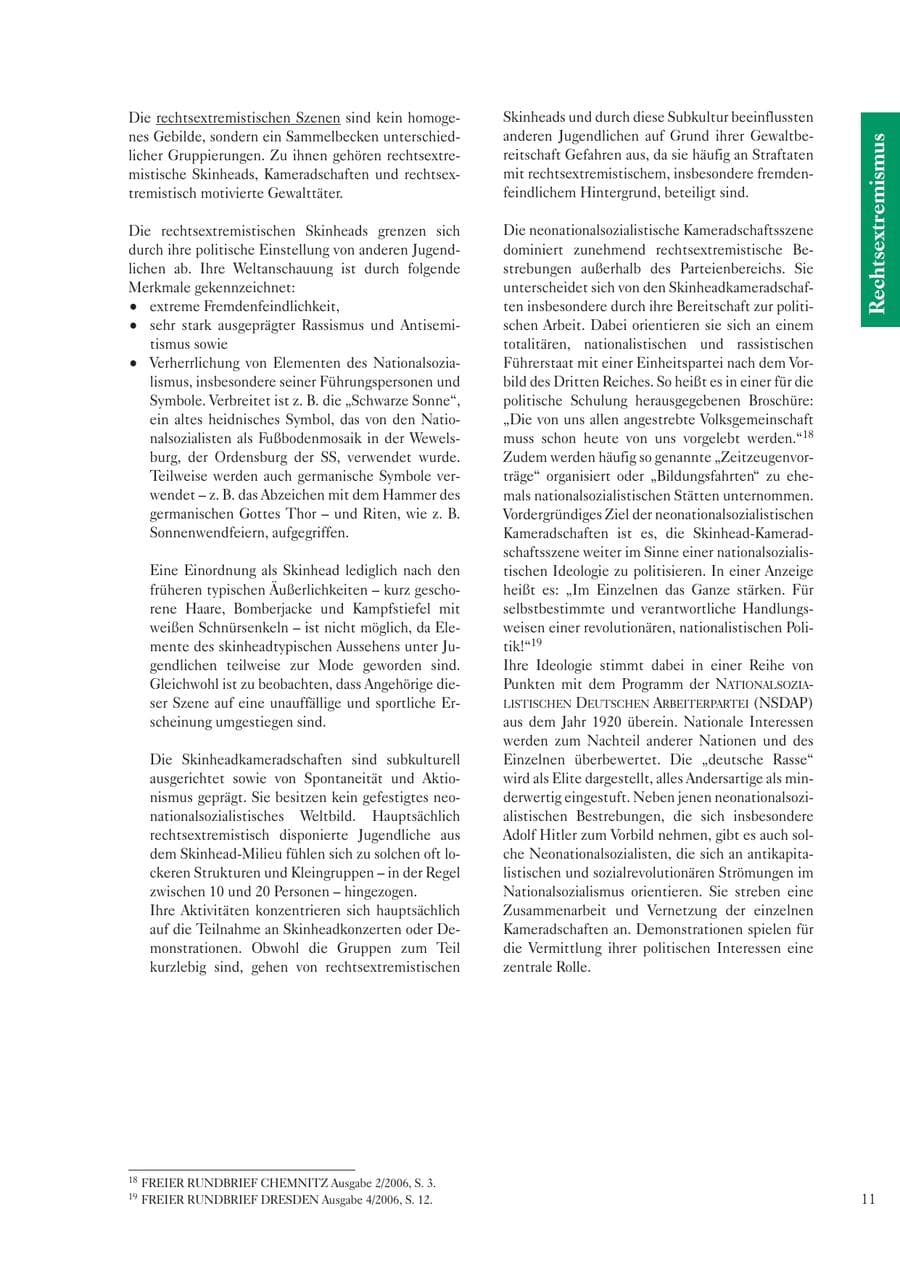 Seite 13 des Verfassungsschutzbericht 2006 Sachsen