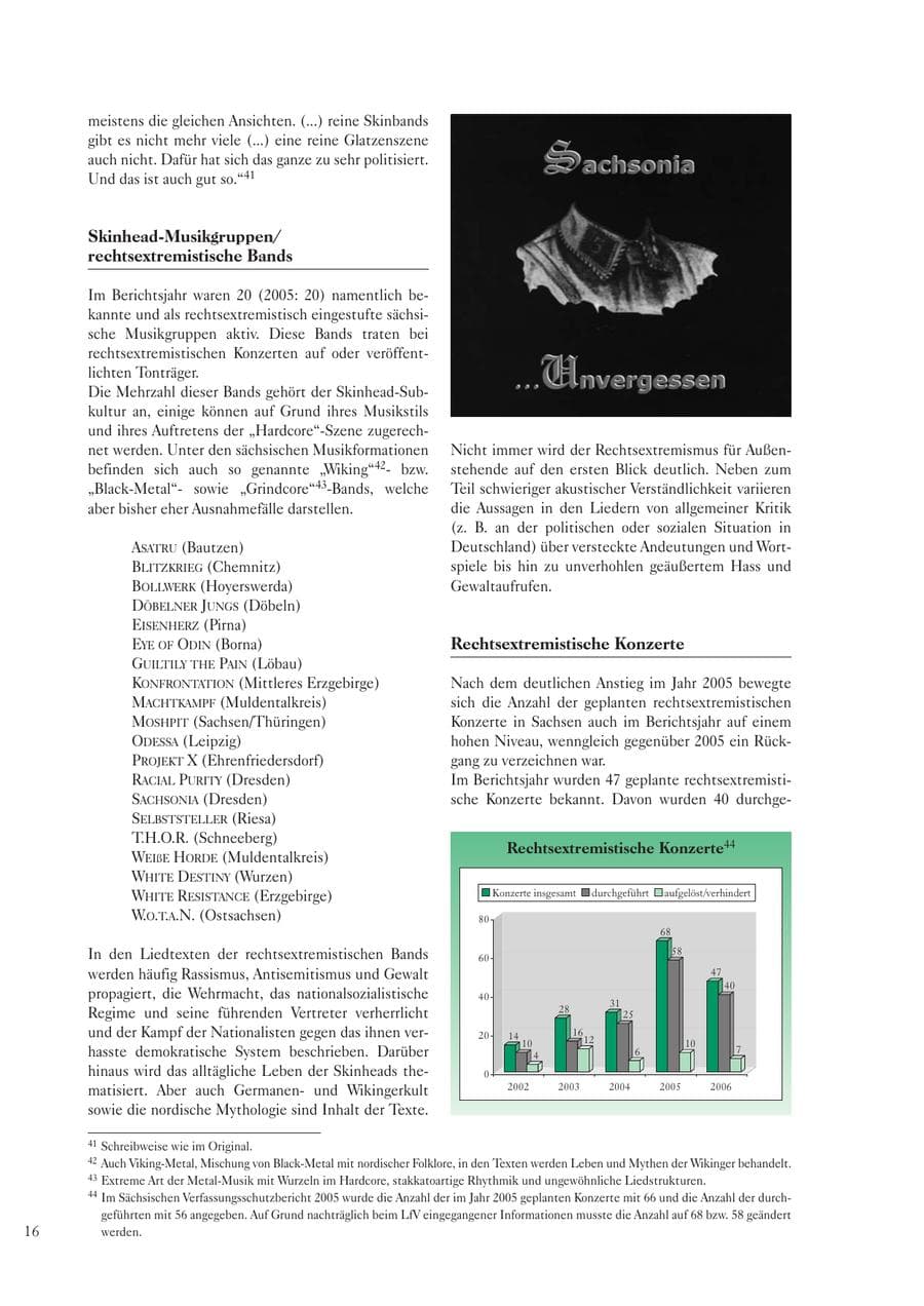 Seite 18 des Verfassungsschutzbericht 2006 Sachsen