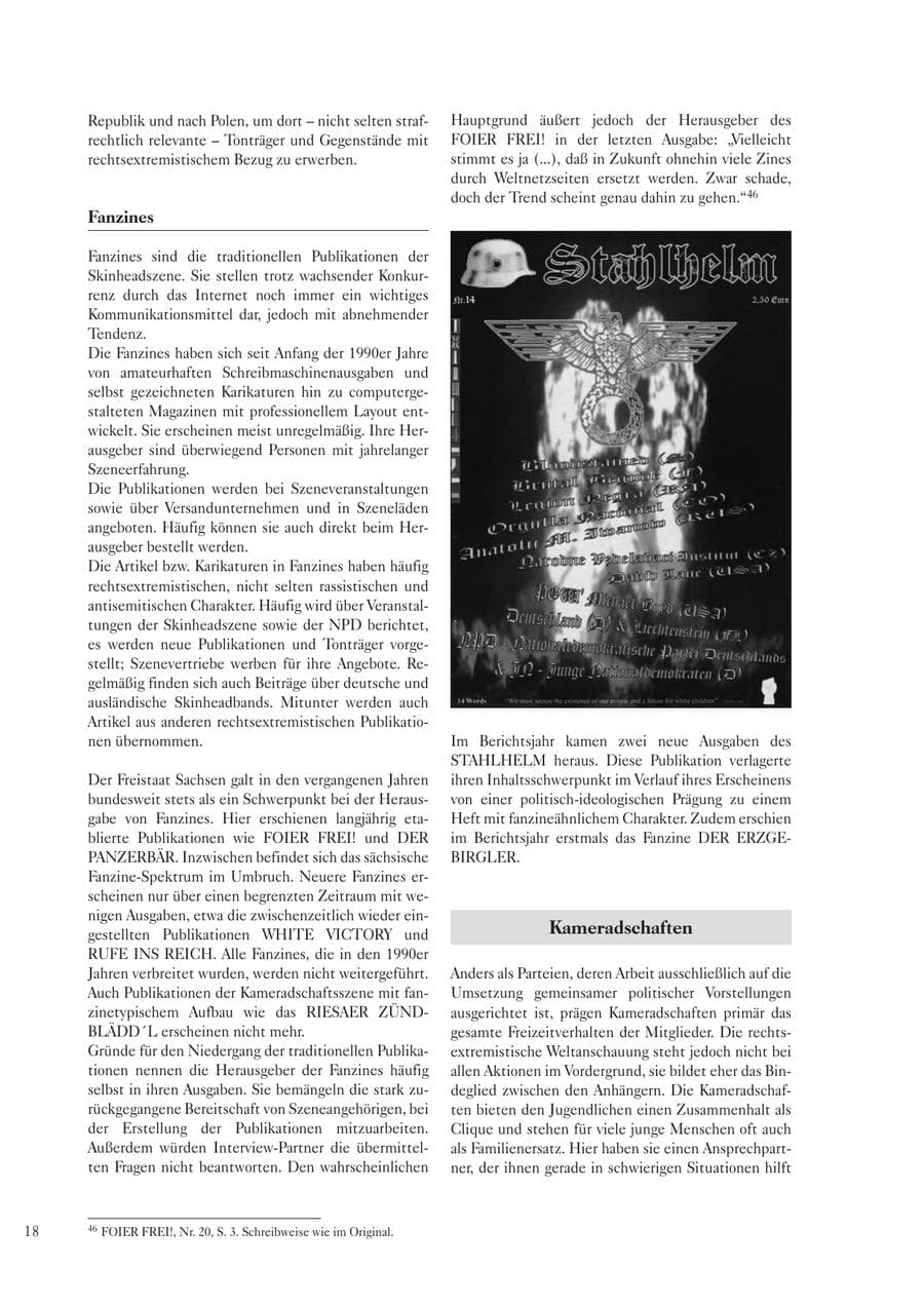 Seite 20 des Verfassungsschutzbericht 2006 Sachsen