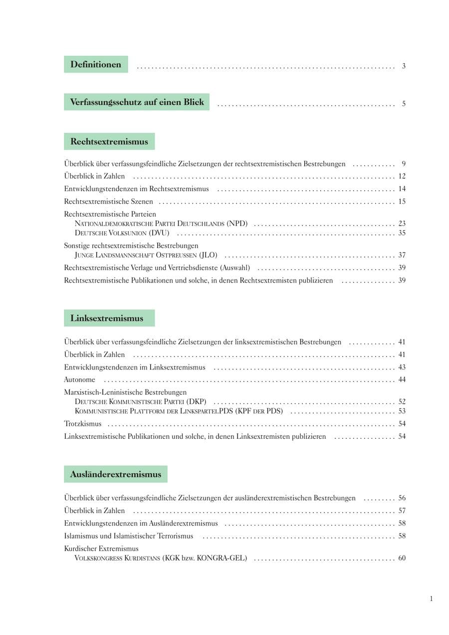 Seite 3 des Verfassungsschutzbericht 2006 Sachsen