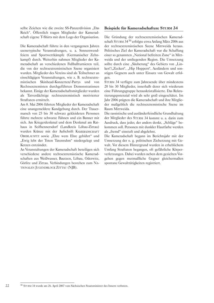 Seite 24 des Verfassungsschutzbericht 2006 Sachsen