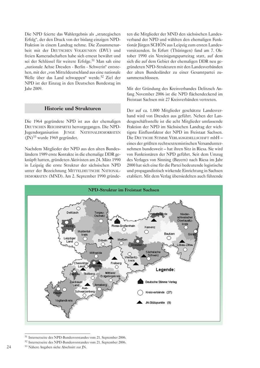 Seite 26 des Verfassungsschutzbericht 2006 Sachsen