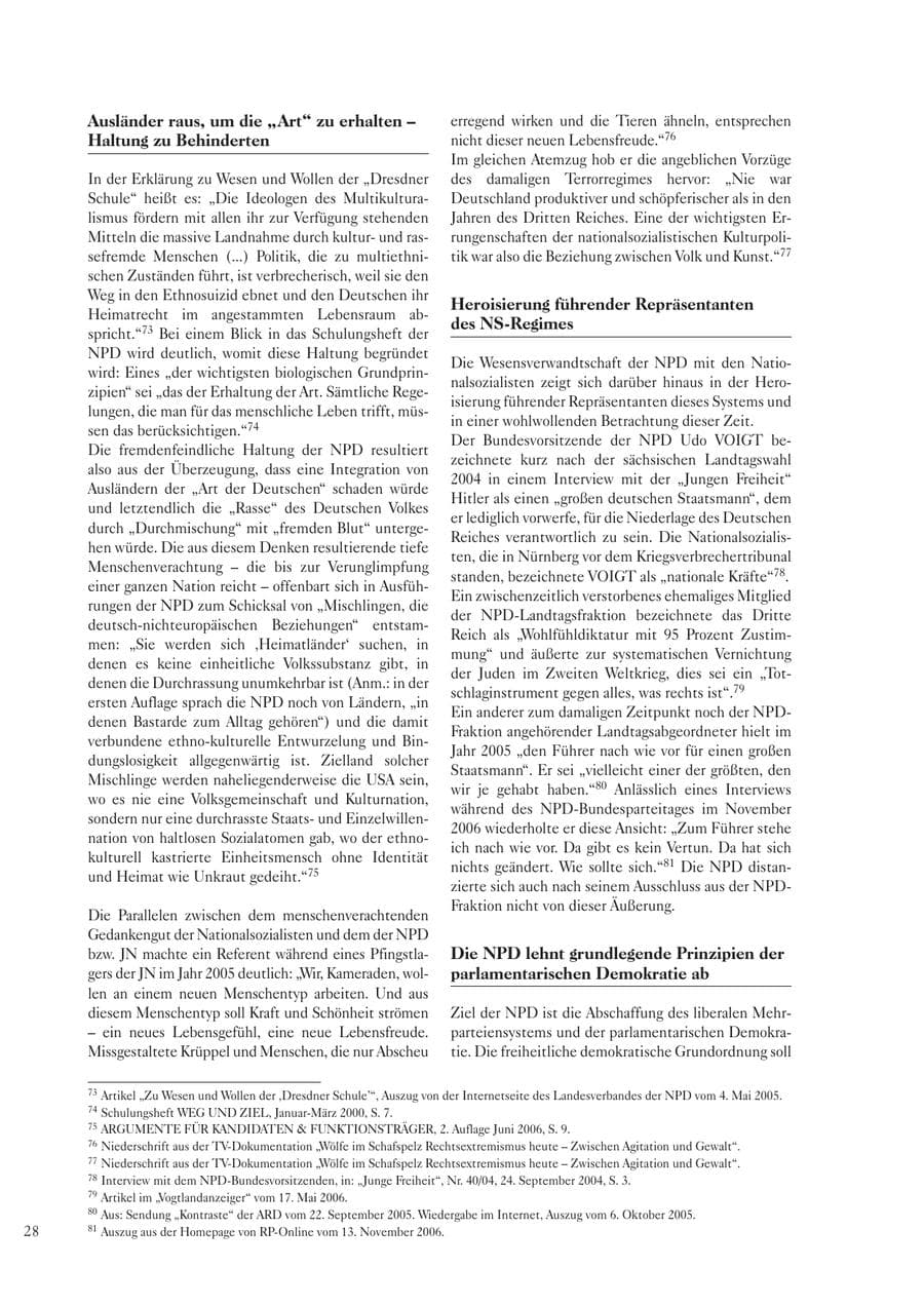 Seite 30 des Verfassungsschutzbericht 2006 Sachsen