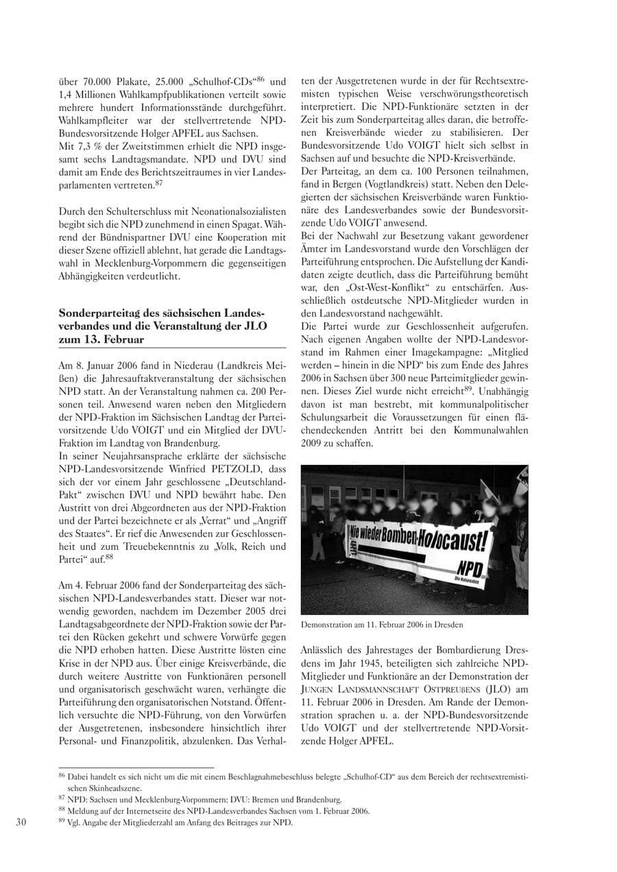 Seite 32 des Verfassungsschutzbericht 2006 Sachsen