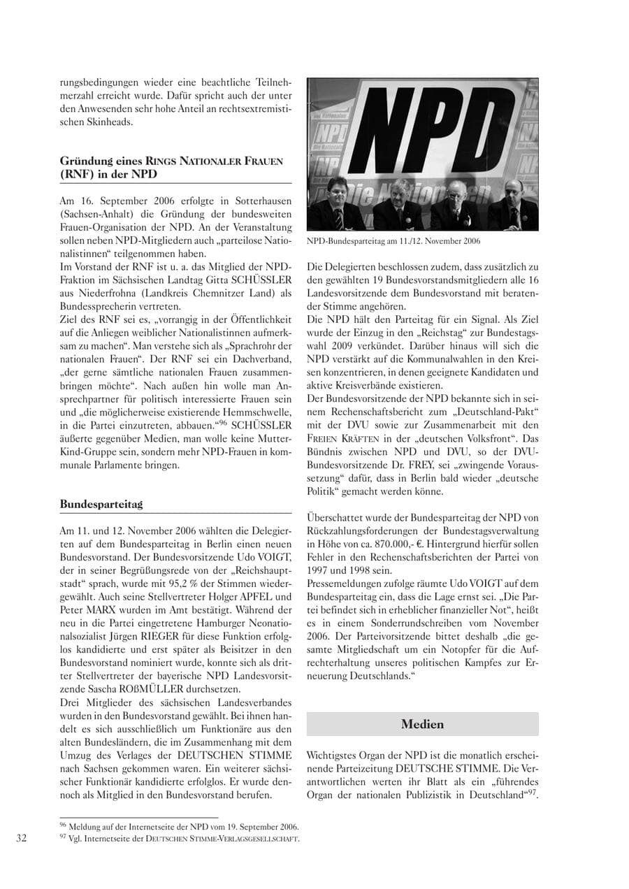 Seite 34 des Verfassungsschutzbericht 2006 Sachsen