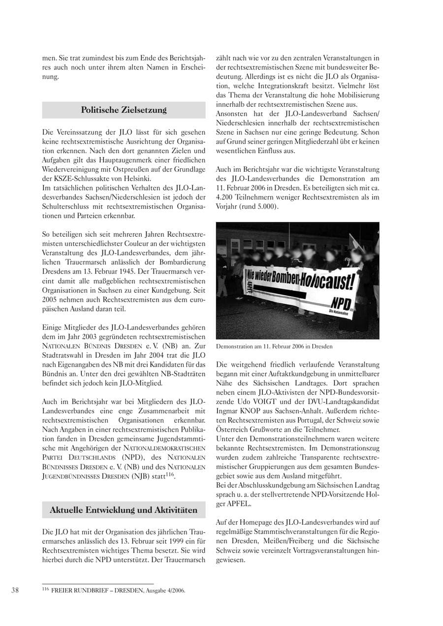 Seite 40 des Verfassungsschutzbericht 2006 Sachsen